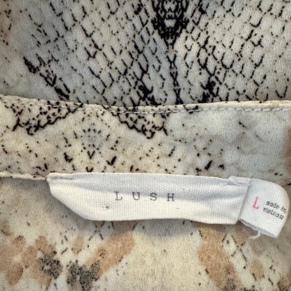 Lush Snake Print Blouse in Cream and Black - Picture 2 of 7